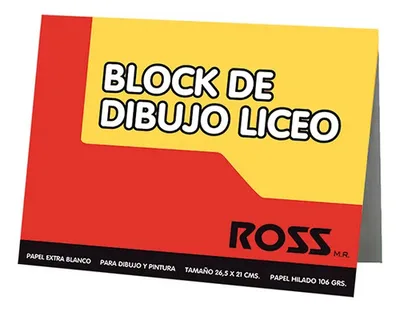 Block De Dibujo 10 Hojas Papel Blanco Ross