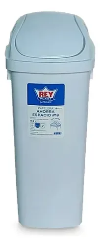 Papelero Plástico Con Tapa Vaivén 11.9l Blanco