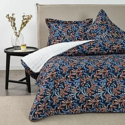 Quilt Estampado Sherpa 2.5 Plazas Poliéster Coral Claro