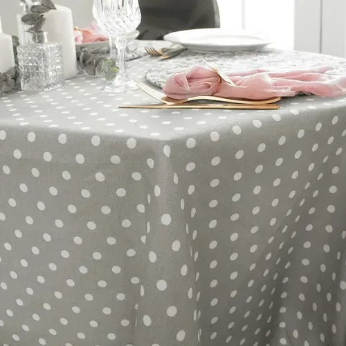 Mantel Rectangular Estampado Amelie Algodón Gris