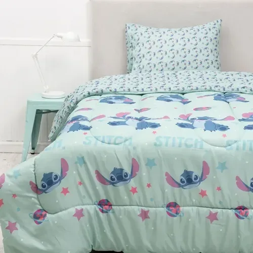 Plumón Reversible 1.5 Plazas Poliéster Estampado Coral Claro