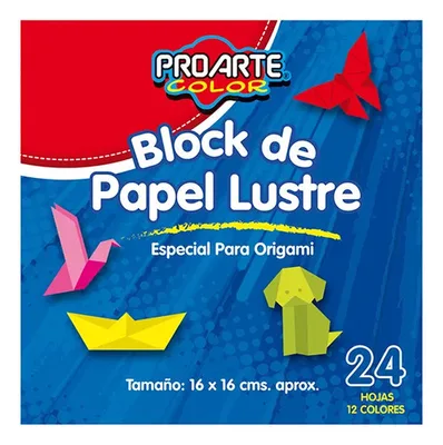 Block Papel Lustre 16x16cm 24 Hojas Multicolor