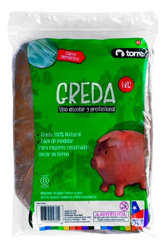 Greda Moldeable Torre 1kg Artesanía Marrón