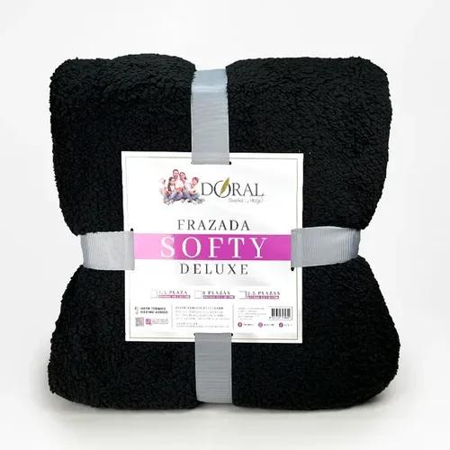 Frazada Softy Térmica Poliéster 2.5 Plazas Negro