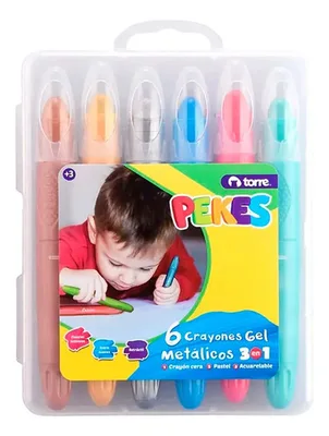 Crayones Gel Metálicos 3 En 1 Escolares Coral Claro