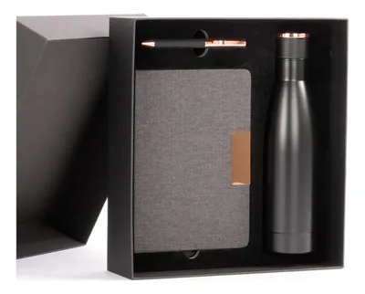 Set De Regalo Ejecutivo Termo Negro Unica