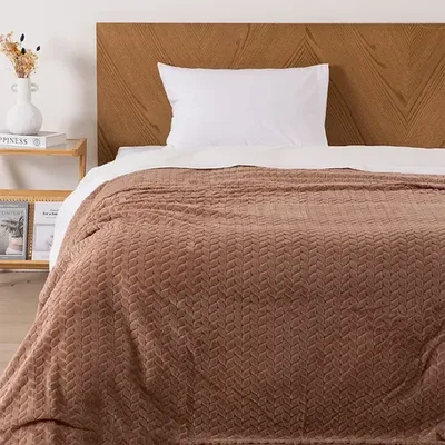 Frazada Flannel Térmica Poliéster Nude