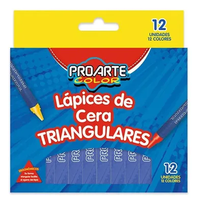 Lápices Cera Triangulares Proarte 12 Colores Multicolor