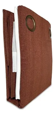 Cortina Rústica Poliéster Combo Emilia Coral Claro