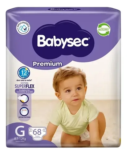 Pañal Desechable Premium Babysec Talla G