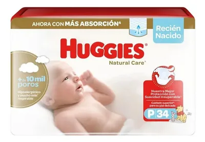 Pañal Desechable Huggies Natural Care Talla P Niñas