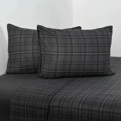 Set De Sábanas De Polar Estampadas 2 Plazas Soft Touch Verde Oscuro