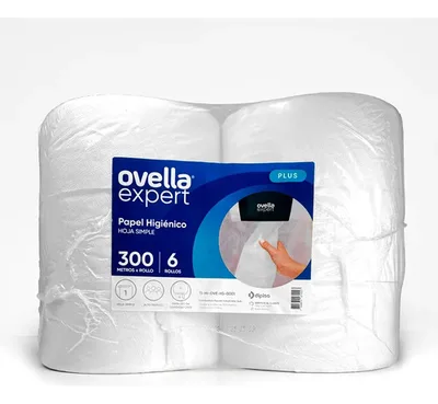 Papel Higiénico Hoja Simple 300 Metros Pack 6 Rollos