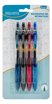 Bolígrafos Gel Retráctiles 0.5mm Set 4 Colores Amarillo