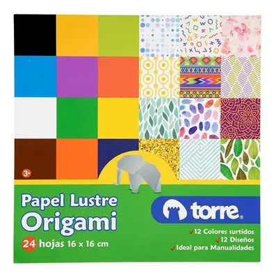 Block Papel Lustre Origami 24 Hojas Multicolor Coral Claro