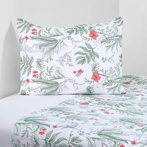 Set De Sábanas Estampadas 200 Hilos Algodón Polycotton Verde Oscuro