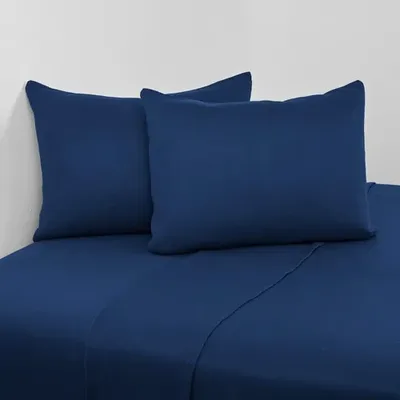 Set De Sábanas Polar Lisa 2.5 Plazas Azul Azul