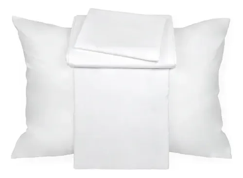 Set De Sábanas Lisas Blancas 144 Hilos Algodón Blanco