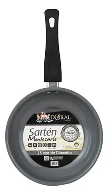 Sartén Aluminio Titanio Antiadherente 16cm Negro