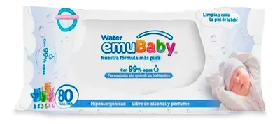 Toallas Húmedas Desechables 80 Unidades Agua Pura
