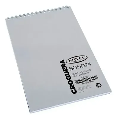 Cuaderno Croquera Bond 80 Hojas Espiral Oficio