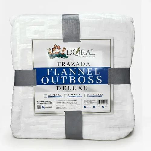 Frazada Flannel Poliéster Térmica 2 Plazas Blanco