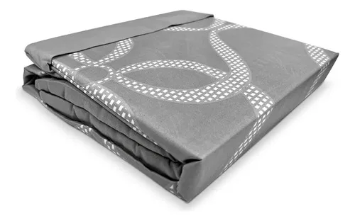 Set De Sábanas Aterciopelada Poliéster 1.5 Plazas Gris