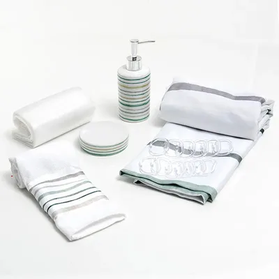 Set De Baño 6 Piezas Cortina Accesorios