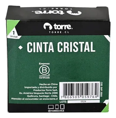 Cinta Adhesiva Cristal Transparente 18mm X 30m Coral Claro
