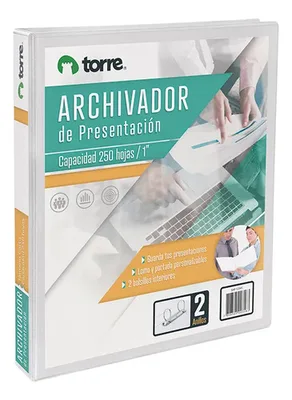 Archivador Oficio 2 Anillos Presentación Blanco Blanco