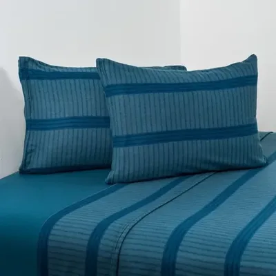 Set De Sábanas De Polar Estampadas 2.5 Plazas Verde Oscuro