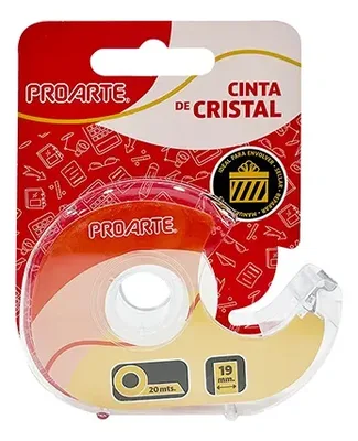 Cinta Adhesiva Cristal 19mm X 20m Con Dispensador
