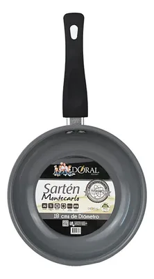 Sartén Aluminio Titanio Antiadherente 18cm Negro