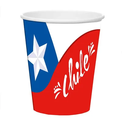 Set 6 Vasos 270cc Polipapel Diseño Chile