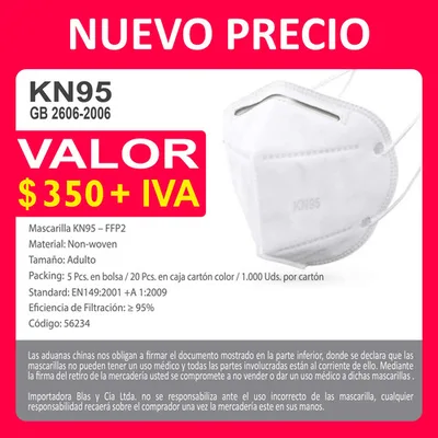 Mascarilla Kn95 Ffp2