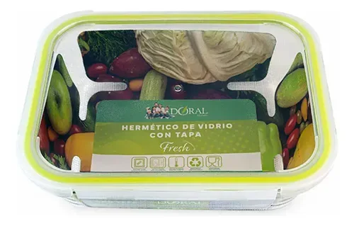 Contenedor Hermético Vidrio Rectangular 1500ml