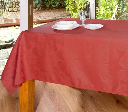 Mantel Jacquard Texturizado Premium Rojo
