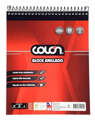 Block Escolar Anillado Cuadriculado 7mm