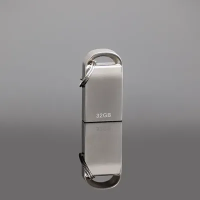 Pendrive Usb Acero Inoxidable Llavero Plateado