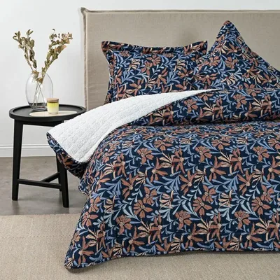 Quilt Estampado Con Sherpa 2 Plazas Poliéster