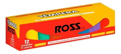 Estuche Témpera 12 Colores Escolar Ross