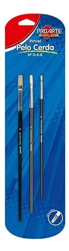 Set Pinceles Pelo Cerda Plano Proarte