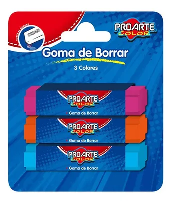 Goma De Borrar Multicolor Proarte Coral Claro