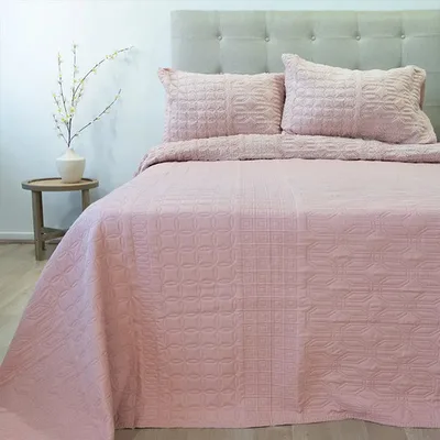 Quilt Hotpress Viena Con Sherpa Dos Plazas Coral Claro