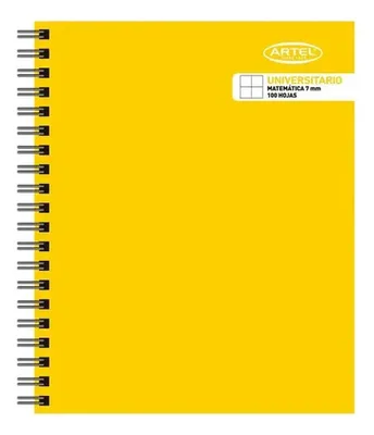 Cuaderno Universitario Espiral 100 Hojas Matemática 7mm Amarillo