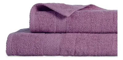 Set 2 Toallas Algodón Colorix 380 Grs Morado Coral Claro
