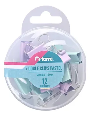 Clips Metálicos Doble Clip 19mm Pastel Coral Claro