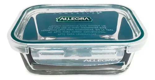 Contenedor Hermético Vidrio Rectangular 600ml