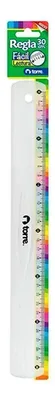 Regla Plástica 30 Cm Escolar Transparente Coral Claro