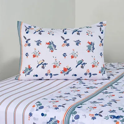 Set De Sábanas Estampadas 144 Hilos Algodón Poliéster Verde Oscuro